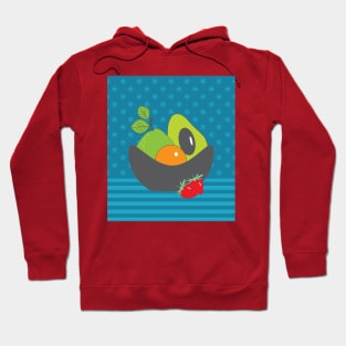 Fruit Bowl Pear Orange Avocado Strawberries Still Life Hoodie